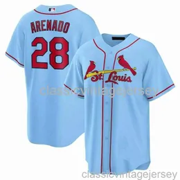 Nolan Arenado＃28 Light Blue Baseball Jersey XS-6XL Stitched Men Women Youth Baseball Jersey