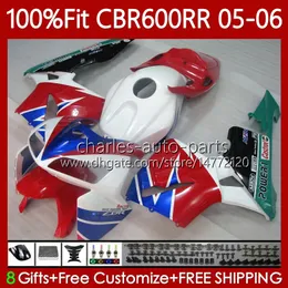 Injektionsmögel för Honda Body CBR 600 RR F5 CC CBR600RR VIT GLANSY 05 06 BODYWORK 72NO.98 CBR600F5 CBR 600F5 600CC 600RR 2005 2006 CBR-600 CBR600 RR 05-06 OEM FAIRING Röd