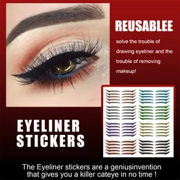 5 Pairs/set Reusable Eyelid Line Stick Glitter Self-adhesive Eyeliner Sticker for Party Cosmetic