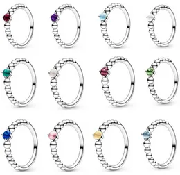 Designer Jóias 925 Anel de Casamento de Prata Bead Fit Pandora Gemstone Dezembro Anel de Aniversário Mulheres Cúbicas Zircônia Diamantes Europeu Estilo Anéis De Aniversário Presente