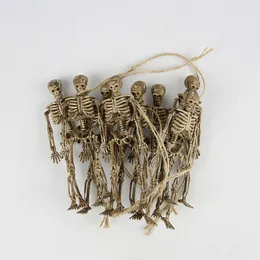 8pcs Interesting Skeleton Christmas Prop Plastic Lifelike Human Bones Skull Figurine for Horror Halloween Party Decoration 210408