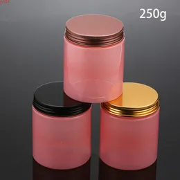 250g Pink Cosmetic Jar Handmade Body Scrub Lotion Creme Creme Recipiente Skincare Doces Embalagens Grátis FreteGood Qty