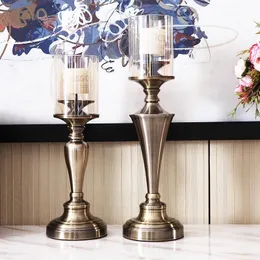 Candle Holders Luxury Pillar Simple Elegant Table Centerpiece Glass Wedding Chandelier Mariage Home Decor BS50CH