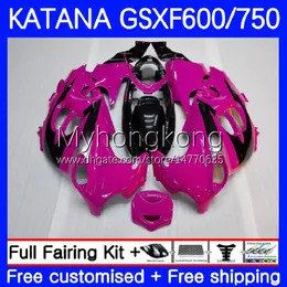 Corpo OEM per SUZUKI KATANA GSXF 600 750 CC GSXF750 2003 2004 2005 2006 2007 18No.66 GSX750F GSX600F 03-07 GSXF-600 600CC 750CC GSXF600 03 04 05 06 07 Carenatura Rosa nero caldo