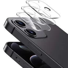 Protetores de tela da lente da câmera 3D Cobertura completa Vidro temperado transparente transparente com círculo de flash para iPhone 14 Pro Max 13 12 mini 11 12Pro Factory Wholesale