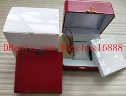 Wysokiej jakości pudełka WSBB0026 Watch Classic Red Original Box Papers Skórzane pudełka z kartami Torebka dla Baignoire Tonneau 2824 7750 Zegarki