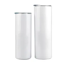Creativity Sublimation Blanks Skinny Tumbler 20/30oz White Stainless steel double-layer insulation cup with lid