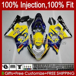 Forma wtryskowa ciała dla Suzuki GSXR-750 GSXR 750CC 600CC 750 600 CC 2004 2005 43NO.11 GSXR600 GSXR750 K4 04 05 GSXR-600 GSX-R750 2004-2005 OEM Zestaw do zwalczania żółty zapas