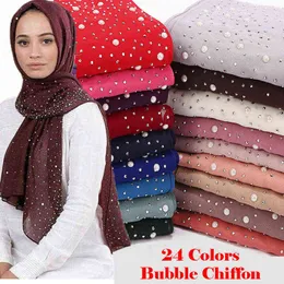 2019 Kvinna Scarf Muslim Sjal Hijab Turban Islamic Arabisk Dubai Headscarf Mjuk Chiffon Elegant Foulard Femme Wrap Head Scarves Y1108