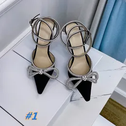 2021 high quality designer Party Wedding Bride women's sandals fashion sexy dress pointed bow High Heels Size 34-40 with box