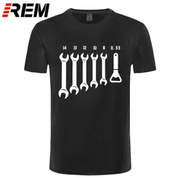 Man Tee REM Screw Wrench Opener Mechanic T-shirts Men Car Fix Engineer Cotton Tee Short Sleeve Funny T Shirts Top Men's Clothes 210707 Summer Clothing Workout Running