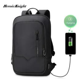Heroic Knight Men Multifunctional Backpack Waterproof 14inch Laptop Bag High Capacity Bag for School Business Man Travel Pack 210929