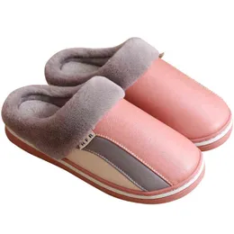 2021 New Women Waterproof Cotton Fur Slippers Plush Fleece Winter Warm Home Indoor Outdoor Slippers Shoes Kitchen Work Slippers W220218