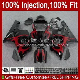 Injection Mold Body For SUZUKI GSXR 750CC 600CC 750 600 CC 2004-2005 43No.80 GSXR-750 GSXR600 GSXR750 K4 2004 2005 GSXR-600 GSX-R750 04 05 OEM Fairing Kit red flames