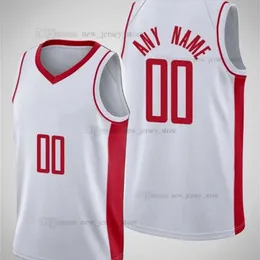 Drukowane Niestandardowe DIY Design Koszulki do koszykówki Dostaciowe Team Uniform Drukuj spersonalizowane litery Nazwa i numer Męskie kobiety dla dzieci młodzież Houston007