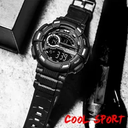 LMJLI - SMAEL Orologi sportivi Camouflage Watch Band SMAEL Orologio da uomo 50m Impermeabile Top S Shock Orologio da uomo LED 1366