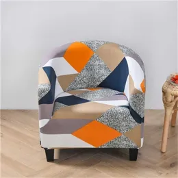 Дугообразные натяжные диван-крышка круглый одноместный стул нескользящая 1-синие S для EL Интернет кафе Club Bar 21116