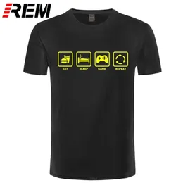 REM ROUPA ROUPA EA JOGO DE SORRE Repetir Gamer Gamer Computador Funny Camiseta Tshirt Homens de Algodão Curto Manga T-shirt Top Camiseta 210409