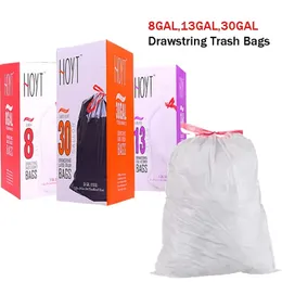 90 Pack 8/13/30 Gallon Plastic Trash Bags Large Strong Drawstring for Room,Kitchen,Office 60x55cm 210728