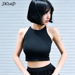 DICLOUD 2019 Sexy Short Tops Women Fashion SleevelSolid Vest Ladies Harajuku Black Casual Women'S Tank Tops Clothing X0507