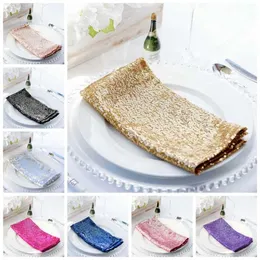 Glitter Pullu Keten Peçete Düğün Masa Örtüsü Napkins Ziyafet Olay Dekorasyon Ev Partisi