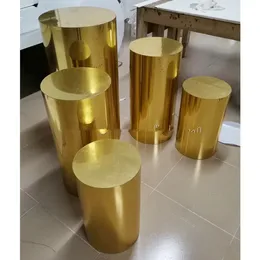 decoration shinny mirror Gold Stainless Steel Cake Table for Wedding Foshan Factory Event Hotel Furniture senyu863