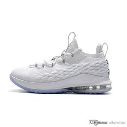 Lebron 15 low triple white cheap