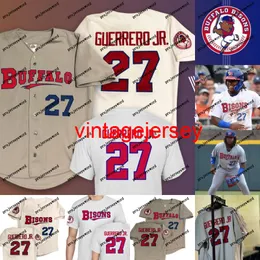 Buffalo Bisons #27 Vladimir Guerrero Jr. Jersey Alle genähten Stickereien Vladimir Guerrero Jr. Baseball Jerseys S-XXXL