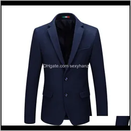 Passar Kläder Apparel Drop Leverans 2021 Singel Road American Man Blazers Wool Frock Coat Royal Blue Passage Stage Kostymer för sångare Mens