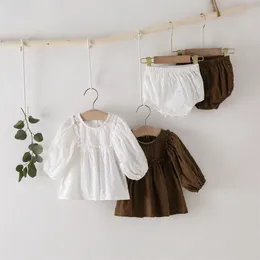 Baby Girls Suit Clothes Clothing Full Sleeve Shirt och Bloomer 2pcs Set Fashion Toddler 210521