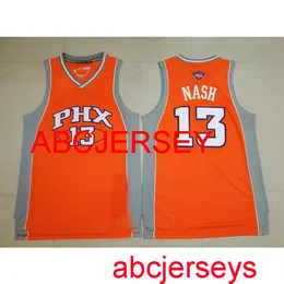 Men Women Kids No.13 Nash Sports Jerseys Retro Classic Orange Embroidery New Basketball Jerseys XS-5XL 6XL