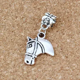 50st / mycket Antiqued Silver Horse Head Charms Dangles BeadsFor Smycken gör armband Halsbandsfynd 15.5x33.5mm