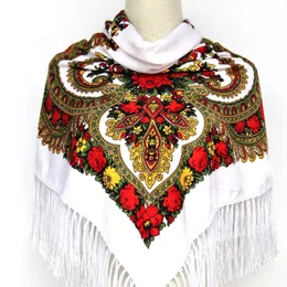 Lyx märke utskrift överdimensionell kvadrat filter ryska kvinnor bröllop halsduk retro stil bomull näsduk höst vinter sjal q0828