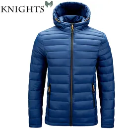 Street Knights Inverno Caldo Giacca impermeabile Uomo Autunno Parka con cappuccio spesso Moda Cappotto sottile casual 6XL 210910