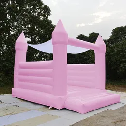 Wholesale Wedding Inflatable Bounce House jumping white Bouncy Castle Love pink light blue black colourful bouncer with blower For events party
