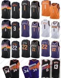 2021ビンテージバスケットボールデヴィン1ブッカークリススティーブ13ナッシュ3 Paul Charles 34 Barkley 2021 Valley Jersey最高品質サイズS-2XL