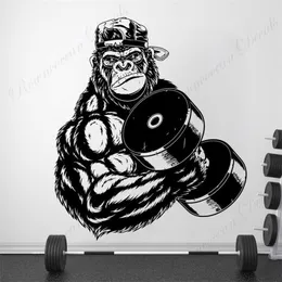 Gorilla vücut geliştirmeci spor salonu fitness duvar çıkartmaları güçlü güç sticker vinil ev dekor iç tasarım duvar çıkarılabilir 63 211217