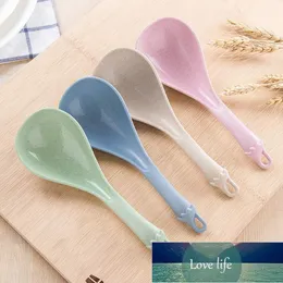 Wheat Straw Soup Spoon Curved Handle Ladle Unbreakable Big Round Dinner Scoop Creative Kitchen Dining Tool Tableware