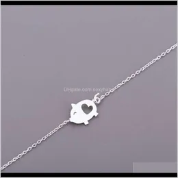 أساور سحر إسقاط تسليم 2021 Feihong مجوهرات مطلي 925 Sier Hand Dn Pig Womens Bracelet Bracelet جميلة مجوفة صديق هدية