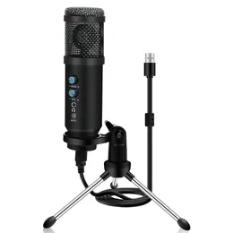 USB Mute Key Mic USB-spel Podcast Mikrofon med ljudreducering Echo Volymkontroll för PC Laptop Mac Live Streaming Record
