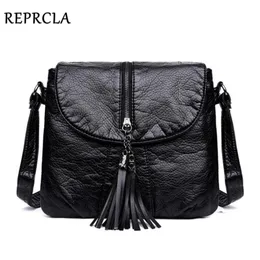 Repcla designer axelväska mjuk läder handväska kvinnor messenger s crossbody mode kvinnliga flik bolsa 220210