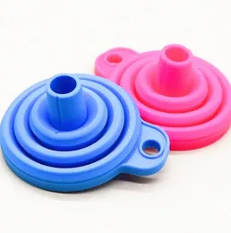 2021 new Portable mini-foldable silicone funnel color funnel Prevent spill liquid filling tool accessories