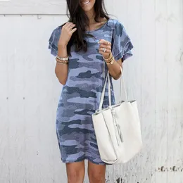 カジュアルドレス半袖ドレス女性Oネックプリント2021夏の服ストリートウェアルースミニVestidos Plusサイズ5xl未定義