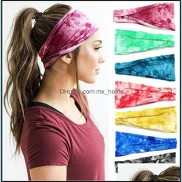 Capelli Aessories Bambino Bambini Maternità Tie Dye Boho Ampio cotone elasticizzato Donna Ragazza Fascia Fascinator Turbante Copricapo Fascia per fascia Bandana