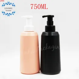 750 ml plastik köpük şişe, 750cc pembe / siyah pet şampuan temizleyici ambalaj boş kozmetik konteyner qty