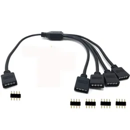 4 Pin RGB LED Tape Connector Oświetlenie akcesoria 1 do 2 3 4, 5 wtyczki kabel splitter 4 Pins Igły Złącza Drut do LEDS Light