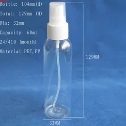 30 × 60 ملليلتر جديد موضة لامعة واضح شفافة البلاستيك زجاجة عطر 60cc ضباب البخاخ البخاخة