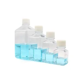 Lab levererar PET Medium Square Reagent Bottle Leak Proof Serum Transparent Hög hållbarhet 125 ml 250 ml 500 ml 1000 ml