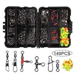 accessories 140pcs fishing equipment kit with tackle snaps ball bearing triple swivel connector set saltwater freshwater gear