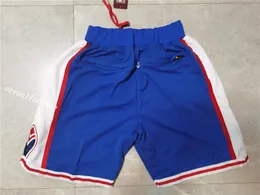 Baseball Team USA Chicago Utbildning Korta Sweatpants Sport Shorts Hip Pop Pant med Pocket Zipper Sweatpants Royal Blue Mäns Grå Blå Färgstorlek 2XL Byxor